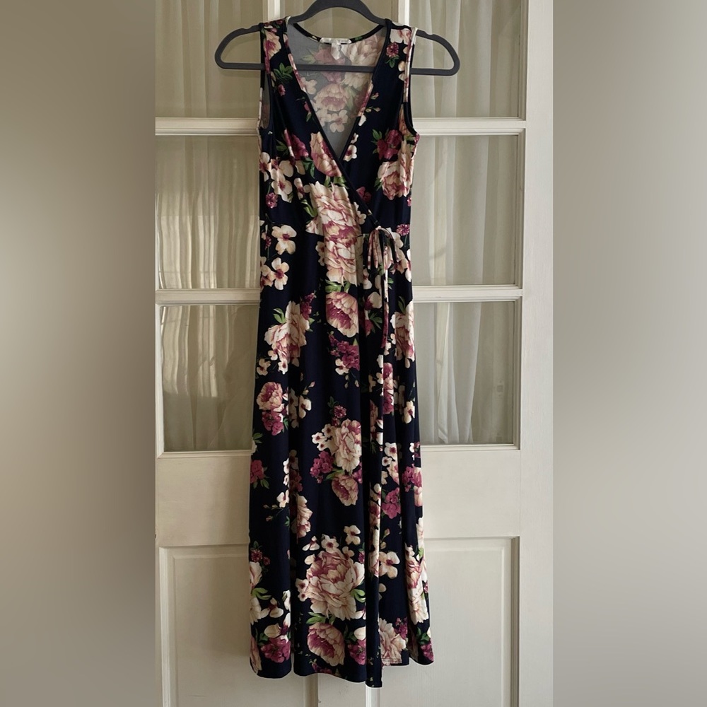 Caution To The Wind Wrap Midi Dress
